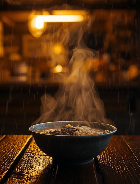 Semangkuk soto tradisional panas dinikmati saat musim hujan