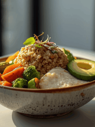 Overnight oats dengan buah segar sebagai sarapan sehat modern