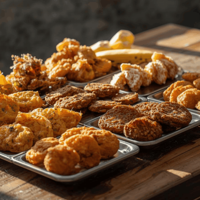 Aneka gorengan rumahan renyah di atas meja kayu