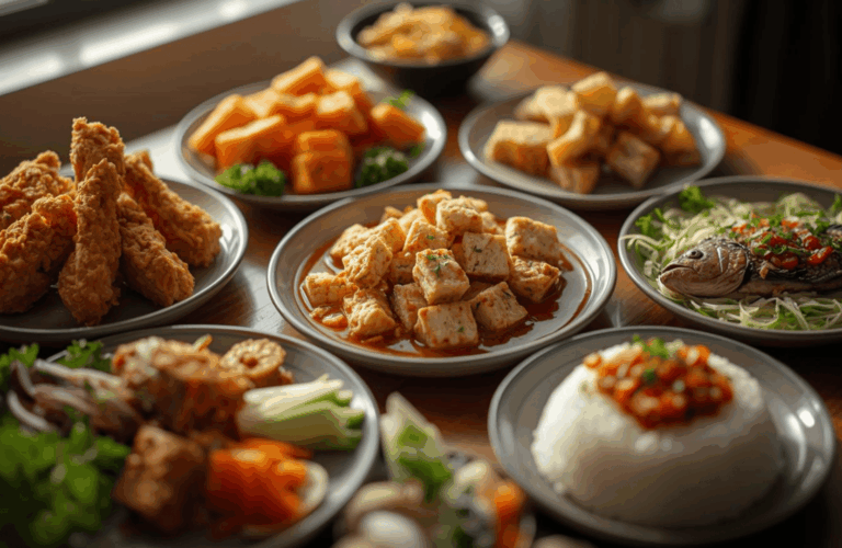 Aneka lauk rumahan populer tersaji di meja makan keluarga Indonesia