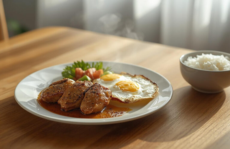 Hidangan ayam lada hitam dan telur crispy sebagai contoh masakan rumahan cepat