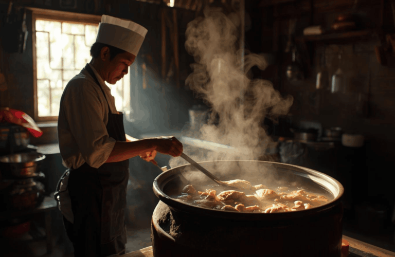 Proses merebus kaldu ayam alami tanpa MSG